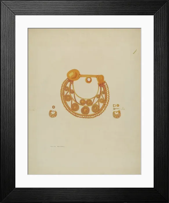 Framed Print : Earrings, c. 1937. Creator: Tulita Westfall Framed Print : Earrings, c. 1937. Creator: Tulita Westfall