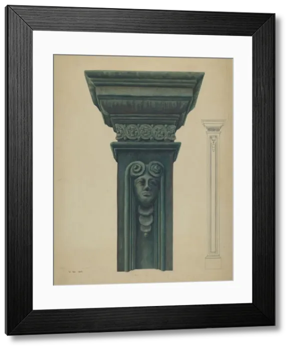 Framed Print : Cast Iron Pillar, 1935  /  1942. Creator: Vera Van Voris