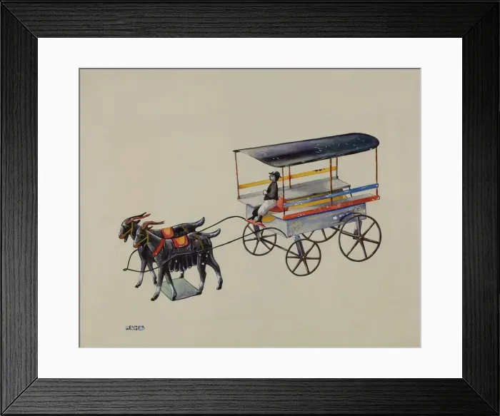 Framed Print : Toy Goat Cart, 1935 / 1942. Creator: Elmer Weise Framed Print : Toy Goat Cart, 1935 / 1942. Creator: Elmer Weise