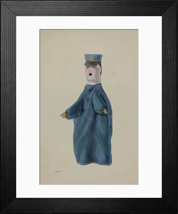 Framed Print : Hand Puppet - Policeman, c. 1936. Creator: Elmer Weise Framed Print : Hand Puppet - Policeman, c. 1936. Creator: Elmer Weise