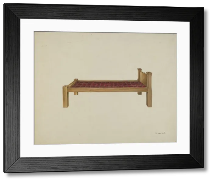 Framed Print : Sewing Settee, 1935 / 1942. Creator: Vera Van Voris Framed Print : Sewing Settee, 1935 / 1942. Creator: Vera Van Voris