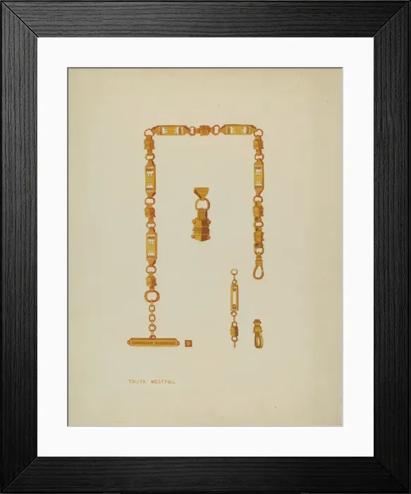 Framed Print : Watch Chain, c. 1937. Creator: Tulita Westfall Framed Print : Watch Chain, c. 1937. Creator: Tulita Westfall