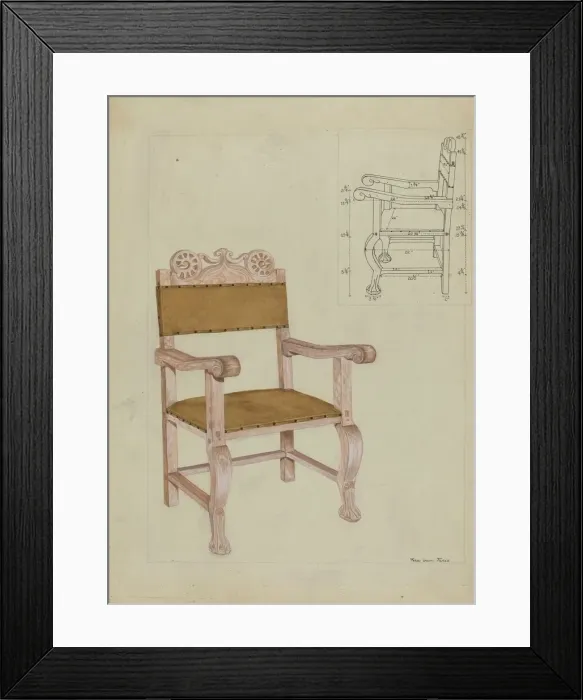 Framed Print : Chair, c. 1937. Creator: Vera Van Voris Framed Print : Chair, c. 1937. Creator: Vera Van Voris