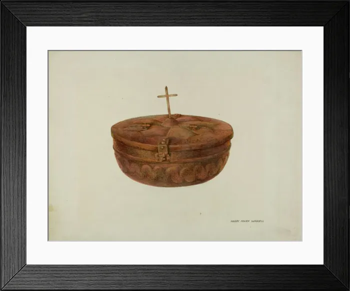 Framed Print : Baptismal Font, 1937. Creator: Harry Mann Waddell Framed Print : Baptismal Font, 1937. Creator: Harry Mann Waddell