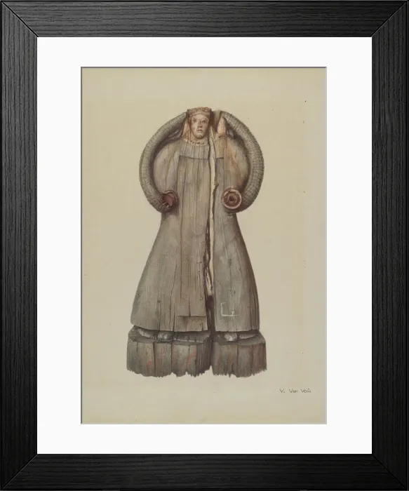 Framed Print : Carved Statue of the Virgin Mary, c. 1939. Creator: Vera Van Voris Framed Print : Carved Statue of the Virgin Mary, c. 1939. Creator: Vera Van Voris