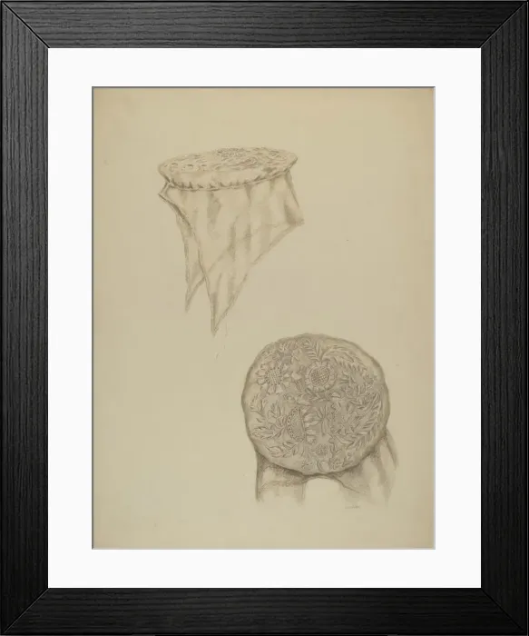 Framed Print : Economy White Cap, c. 1938. Creator: Eva Wilson Framed Print : Economy White Cap, c. 1938. Creator: Eva Wilson