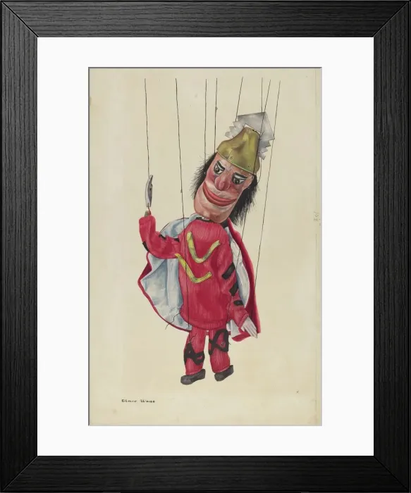 Framed Print : Marionette: King Saul, c. 1937. Creator: Elmer Weise Framed Print : Marionette: King Saul, c. 1937. Creator: Elmer Weise