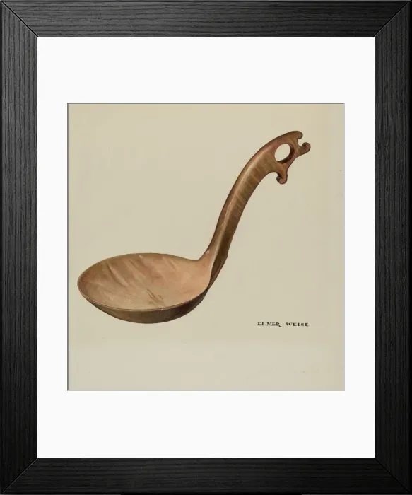 Framed Print : Wooden Dipper, c. 1938. Creator: Elmer Weise Framed Print : Wooden Dipper, c. 1938. Creator: Elmer Weise