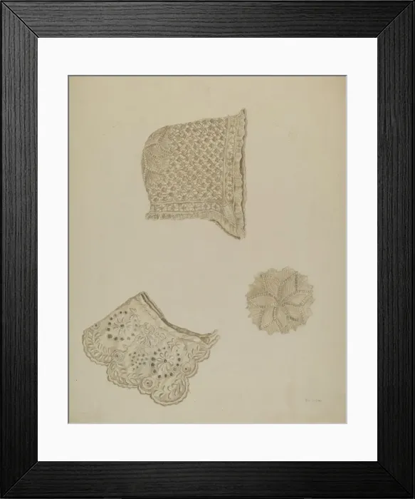 Framed Print : Embroidered Collar, c. 1938. Creator: Eva Wilson Framed Print : Embroidered Collar, c. 1938. Creator: Eva Wilson