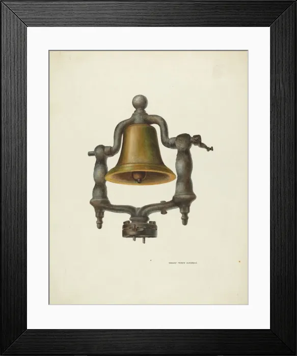 Framed Print : Bell (From a Locomotive), c. 1937. Creator: Harry Mann Waddell Framed Print : Bell (From a Locomotive), c. 1937. Creator: Harry Mann Waddell