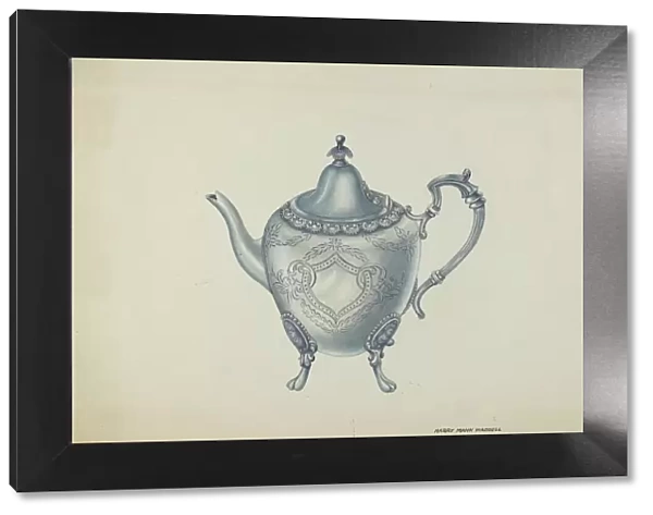 Silver Teapot, c. 1937. Creator: Harry Mann Waddell