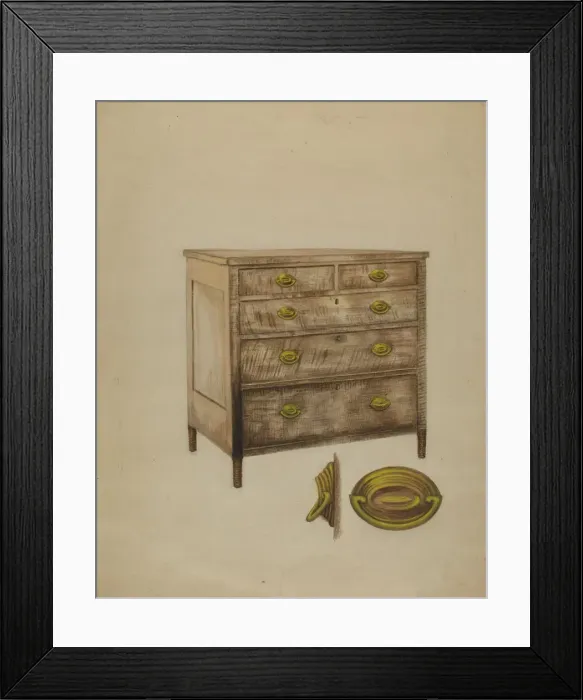 Framed Print : Chest, c. 1937. Creator: Eva Wilson Framed Print : Chest, c. 1937. Creator: Eva Wilson