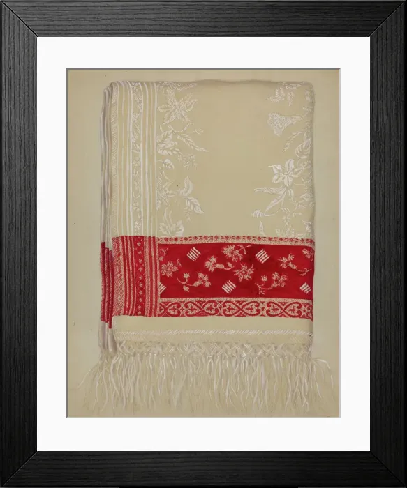 Framed Print : Linen Towel, c. 1937. Creator: Eva Wilson Framed Print : Linen Towel, c. 1937. Creator: Eva Wilson