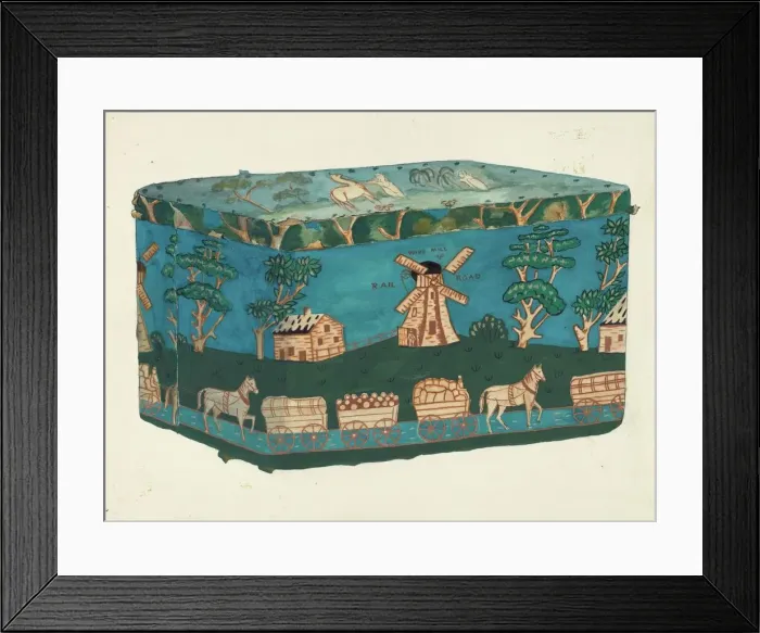 Framed Print : Bandbox or Hat Box, c. 1940. Creator: Jessie M Youngs Framed Print : Bandbox or Hat Box, c. 1940. Creator: Jessie M Youngs