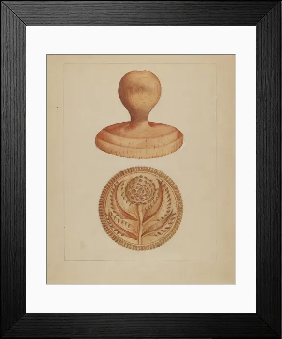 Framed Print : Butter Mold, 1935 / 1942. Creator: Anthony Zuccarello Framed Print : Butter Mold, 1935 / 1942. Creator: Anthony Zuccarello