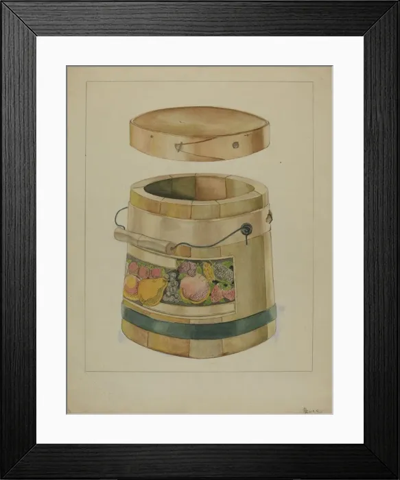 Framed Print : Wooden Pail, c. 1936. Creator: Anthony Zuccarello Framed Print : Wooden Pail, c. 1936. Creator: Anthony Zuccarello