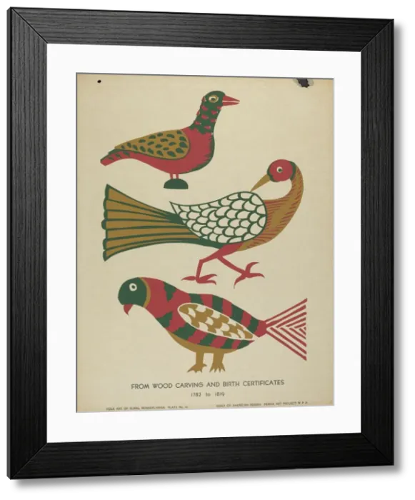 Framed Print : Plate 10: From Portfolio Folk Art of Rural Pennsylvania, c. 1939. Creator: Unknown Framed Print : Plate 10: From Portfolio Folk Art of Rural Pennsylvania, c. 1939. Creator: Unknown