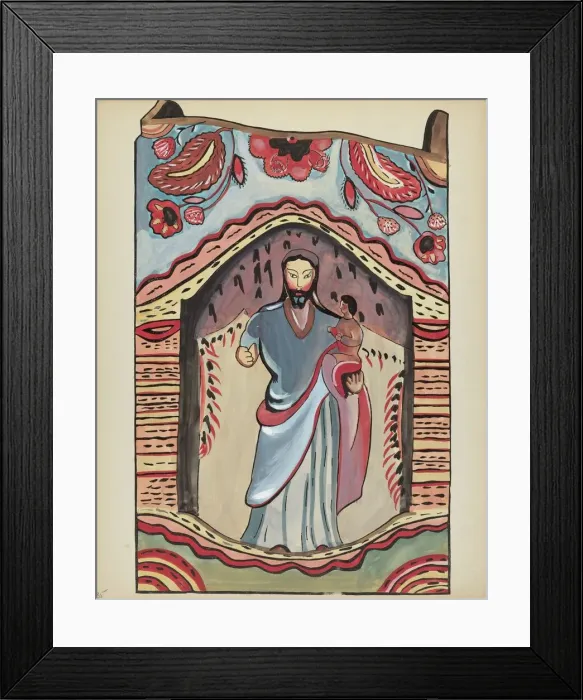 Framed Print : Plate 35: Saint Joseph in Wooden Niche: From Portfolio Spanish Colonial Designs of New Mexico, 193 Creator: Unknown Framed Print : Plate 35: Saint Joseph in Wooden Niche: From Portfolio Spanish Colonial Designs of New Mexico, 193 Creator: Unknown