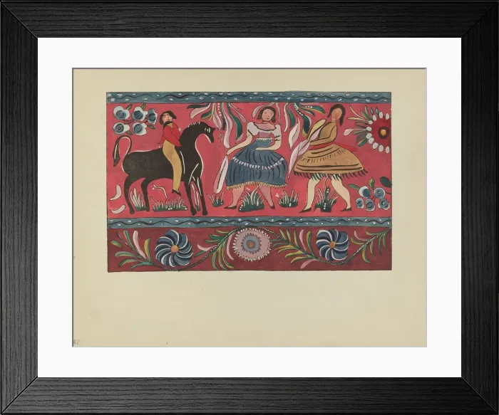 Framed Print : Plate 42: Painted Chest Design: From Portfolio Spanish Colonial Designs of New Mexico, 1935 / 1942. Creator: Unknown Framed Print : Plate 42: Painted Chest Design: From Portfolio Spanish Colonial Designs of New Mexico, 1935 / 1942. Creator: Unknown