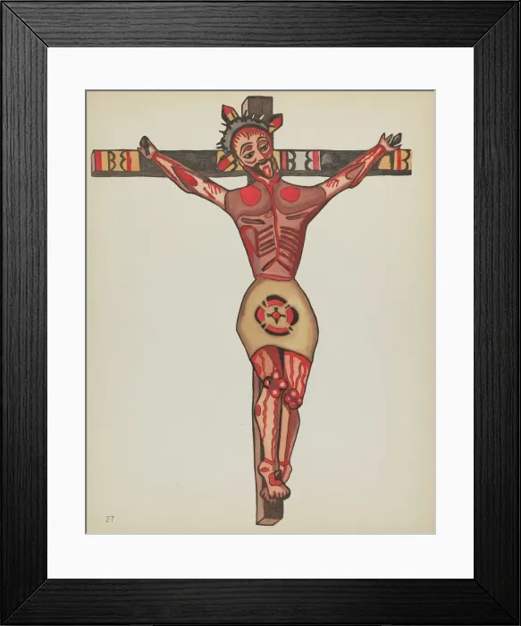 Framed Print : Plate 27: Christ Crucified: From Portfolio Spanish Colonial Designs of New Mexico, 1935 / 1942. Creator: Unknown Framed Print : Plate 27: Christ Crucified: From Portfolio Spanish Colonial Designs of New Mexico, 1935 / 1942. Creator: Unknown