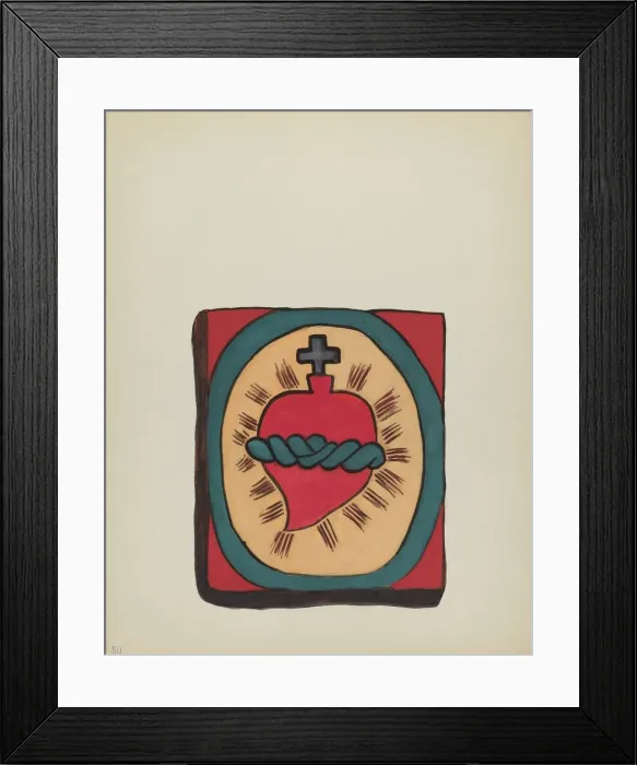 Framed Print : Plate 50: Sacred Heart: From Portfolio Spanish Colonial Designs of New Mexico, 1935 / 1942. Creator: Unknown Framed Print : Plate 50: Sacred Heart: From Portfolio Spanish Colonial Designs of New Mexico, 1935 / 1942. Creator: Unknown