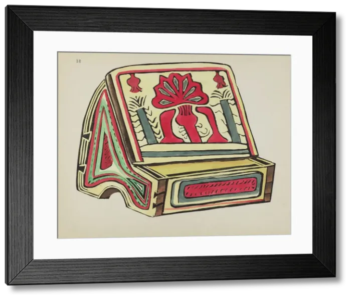 Framed Print : Plate 18: Reading Stand: From Portfolio Spanish Colonial Designs of New Mexico, 1935 / 1942. Creator: Unknown Framed Print : Plate 18: Reading Stand: From Portfolio Spanish Colonial Designs of New Mexico, 1935 / 1942. Creator: Unknown