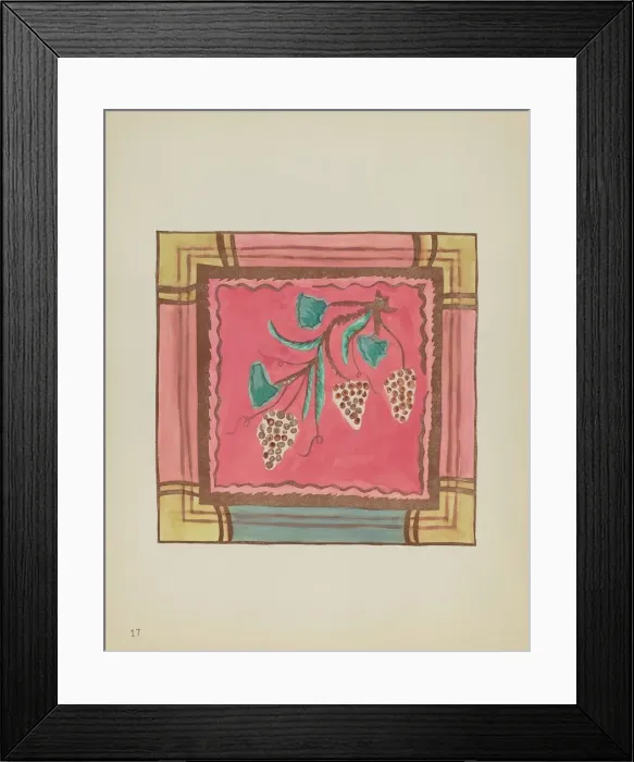 Framed Print : Plate 17: Grapes, Altar Panel: From Portfolio Spanish Colonial Designs of New Mexico, 1935 / 1942. Creator: Unknown Framed Print : Plate 17: Grapes, Altar Panel: From Portfolio Spanish Colonial Designs of New Mexico, 1935 / 1942. Creator: Unknown