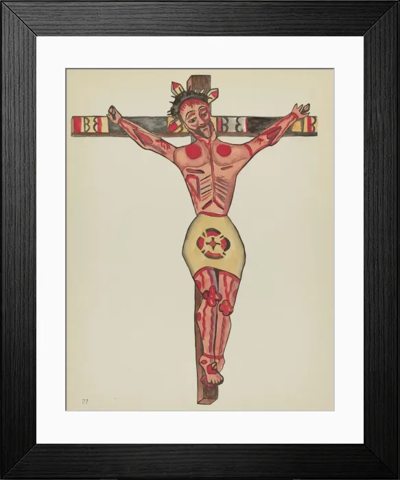 Framed Print : Plate 27: Christ Crucified: From Portfolio Spanish Colonial Designs of New Mexico, 1935 / 1942. Creator: Unknown Framed Print : Plate 27: Christ Crucified: From Portfolio Spanish Colonial Designs of New Mexico, 1935 / 1942. Creator: Unknown