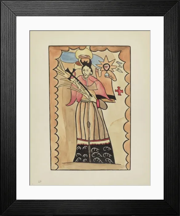 Framed Print : Plate 40: St. John Nepomuk: From Portfolio Spanish Colonial Designs of New Mexico, 1935 / 1942. Creator: Unknown Framed Print : Plate 40: St. John Nepomuk: From Portfolio Spanish Colonial Designs of New Mexico, 1935 / 1942. Creator: Unknown