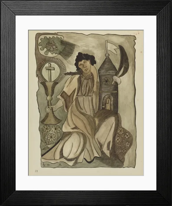 Framed Print : Plate 41: Santa Barbara: From Portfolio Spanish Colonial Designs of New Mexico, 1935  /  1942. Creator: Unknown