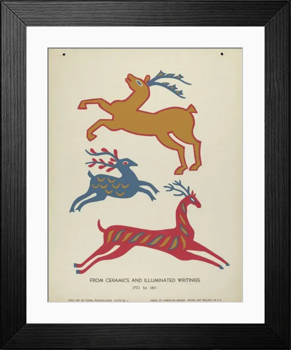 Framed Print : Plate 3: From Portfolio Folk Art of Rural Pennsylvania, c. 1939. Creator: Unknown Framed Print : Plate 3: From Portfolio Folk Art of Rural Pennsylvania, c. 1939. Creator: Unknown