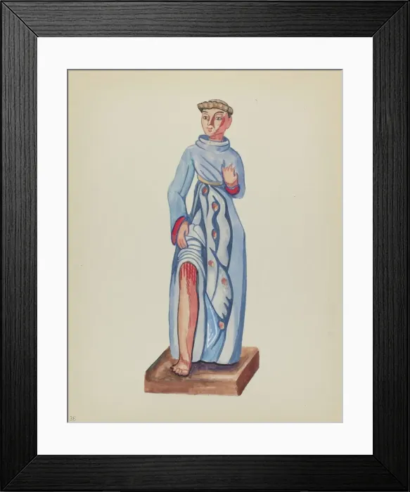 Framed Print : Plate 36: St. Roch: From Portfolio Spanish Colonial Designs of New Mexico, 1934 / 1942. Creator: Unknown Framed Print : Plate 36: St. Roch: From Portfolio Spanish Colonial Designs of New Mexico, 1934 / 1942. Creator: Unknown