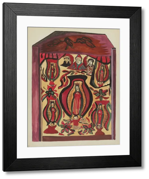 Framed Print : Plate 32: Our Lady of Guadalupe': From Portfolio Spanish Colonial Designs of New Mexico, 1935 / 1942 Creator: Unknown Framed Print : Plate 32: Our Lady of Guadalupe': From Portfolio Spanish Colonial Designs of New Mexico, 1935 / 1942 Creator: Unknown