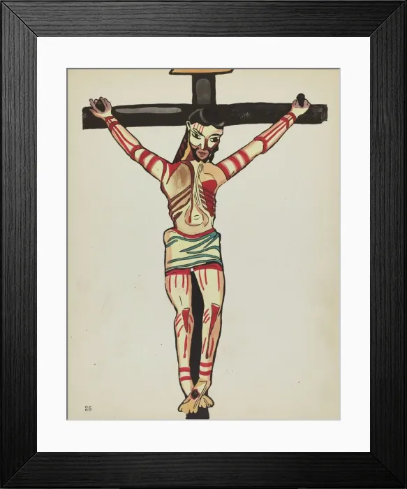 Framed Print : Plate 26: Christ Crucified, Taos: From Portfolio Spanish Colonial Designs of New Mexico, 1935 / 1942 Creator: Unknown Framed Print : Plate 26: Christ Crucified, Taos: From Portfolio Spanish Colonial Designs of New Mexico, 1935 / 1942 Creator: Unknown