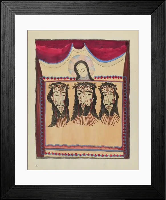 Framed Print : Plate 20 (Variant): Saint Veronica: From Portfolio Spanish Colonial Designs of New Mexico, 1935 / 19 Creator: Unknown Framed Print : Plate 20 (Variant): Saint Veronica: From Portfolio Spanish Colonial Designs of New Mexico, 1935 / 19 Creator: Unknown