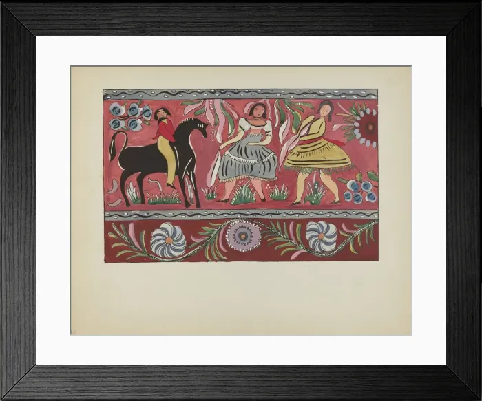 Framed Print : Plate 42: Painted Chest Design: From Portfolio Spanish Colonial Designs of New Mexico, 1935 / 1942. Creator: Unknown Framed Print : Plate 42: Painted Chest Design: From Portfolio Spanish Colonial Designs of New Mexico, 1935 / 1942. Creator: Unknown