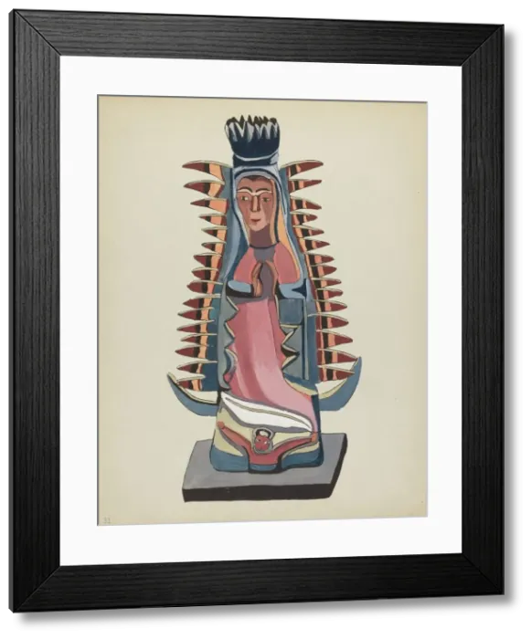 Framed Print : Plate 31: Our Lady of Guadalupe: From Portfolio Spanish Colonial Designs of New Mexico, 1935 / 1942. Creator: Unknown Framed Print : Plate 31: Our Lady of Guadalupe: From Portfolio Spanish Colonial Designs of New Mexico, 1935 / 1942. Creator: Unknown