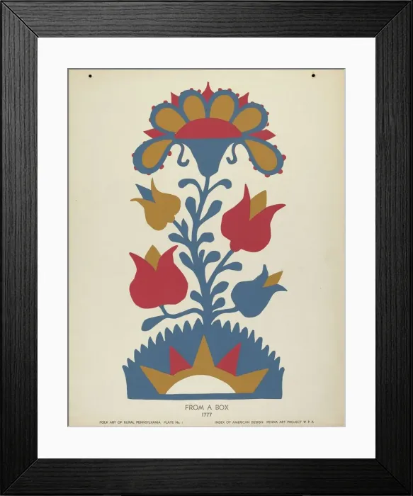 Framed Print : Plate 1: From Portfolio Folk Art of Rural Pennsylvania, c. 1939. Creator: Unknown Framed Print : Plate 1: From Portfolio Folk Art of Rural Pennsylvania, c. 1939. Creator: Unknown