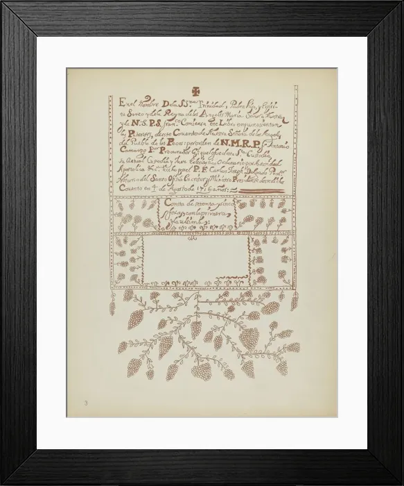 Framed Print : Plate 3: Pecos Book of Visitations: From Portfolio Spanish Colonial Designs of New Mexico, 1935 / 19 Creator: Unknown Framed Print : Plate 3: Pecos Book of Visitations: From Portfolio Spanish Colonial Designs of New Mexico, 1935 / 19 Creator: Unknown