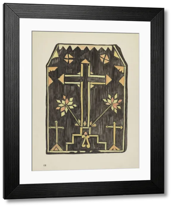 Framed Print : Plate 46: Straw Applique Design: From Portfolio Spanish Colonial Designs of New Mexico, 1935 / 1942. Creator: Unknown Framed Print : Plate 46: Straw Applique Design: From Portfolio Spanish Colonial Designs of New Mexico, 1935 / 1942. Creator: Unknown