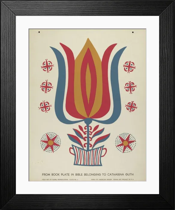 Framed Print : Plate 9: From Portfolio Folk Art of Rural Pennsylvania, c. 1939. Creator: Unknown Framed Print : Plate 9: From Portfolio Folk Art of Rural Pennsylvania, c. 1939. Creator: Unknown