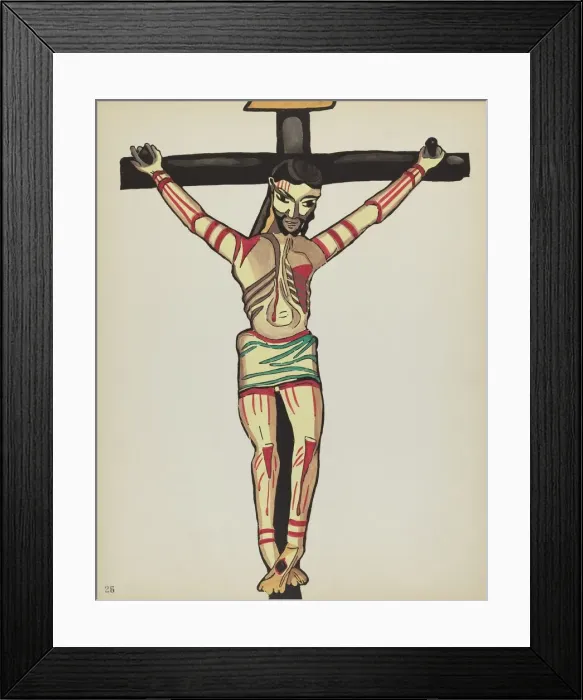Framed Print : Plate 26: Christ Crucified, Taos: From Portfolio Spanish Colonial Designs of New Mexico, 1935 / 1942 Creator: Unknown Framed Print : Plate 26: Christ Crucified, Taos: From Portfolio Spanish Colonial Designs of New Mexico, 1935 / 1942 Creator: Unknown