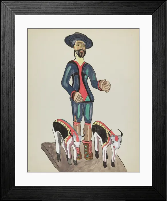 Framed Print : Plate 30: Saint Isidore: From Portfolio Spanish Colonial Designs of New Mexico, 1935 / 1942. Creator: Unknown Framed Print : Plate 30: Saint Isidore: From Portfolio Spanish Colonial Designs of New Mexico, 1935 / 1942. Creator: Unknown