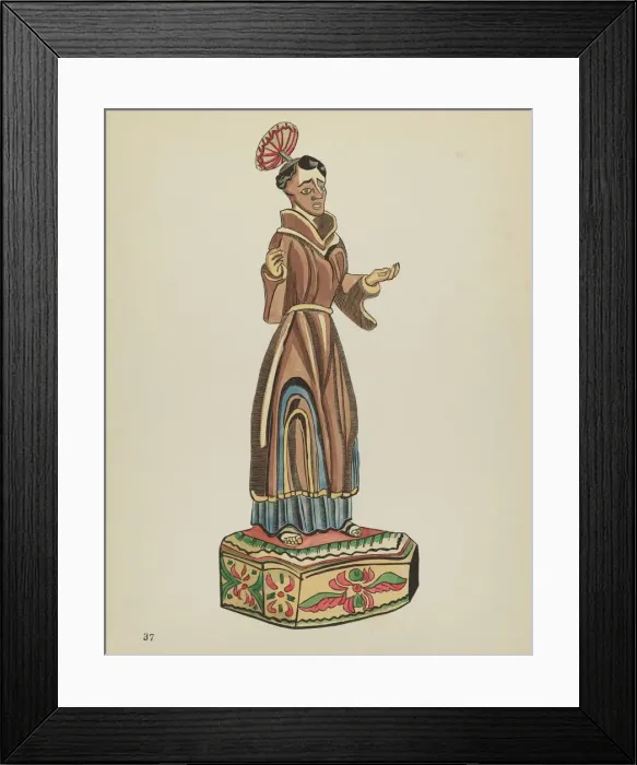 Framed Print : Plate 37: St. Anthony Bulto: From Portfolio Spanish Colonial Designs of New Mexico, 1934 / 1942. Creator: Unknown Framed Print : Plate 37: St. Anthony Bulto: From Portfolio Spanish Colonial Designs of New Mexico, 1934 / 1942. Creator: Unknown