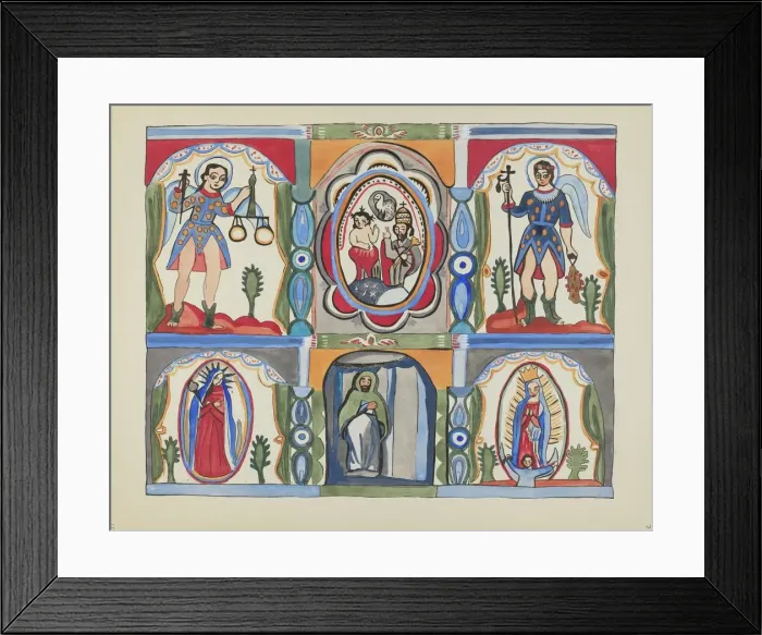 Framed Print : Plate 6: Chapel Altarpiece, Santa Cruz: From Portfolio Spanish Colonial... 1935 / 1942. Creator: Unknown Framed Print : Plate 6: Chapel Altarpiece, Santa Cruz: From Portfolio Spanish Colonial... 1935 / 1942. Creator: Unknown