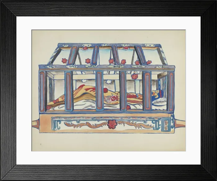 Framed Print : Plate 4: Christ in the Sepulchre: From Portfolio Spanish Colonial Designs of New Mexico, 1935 / 1942 Creator: Unknown Framed Print : Plate 4: Christ in the Sepulchre: From Portfolio Spanish Colonial Designs of New Mexico, 1935 / 1942 Creator: Unknown