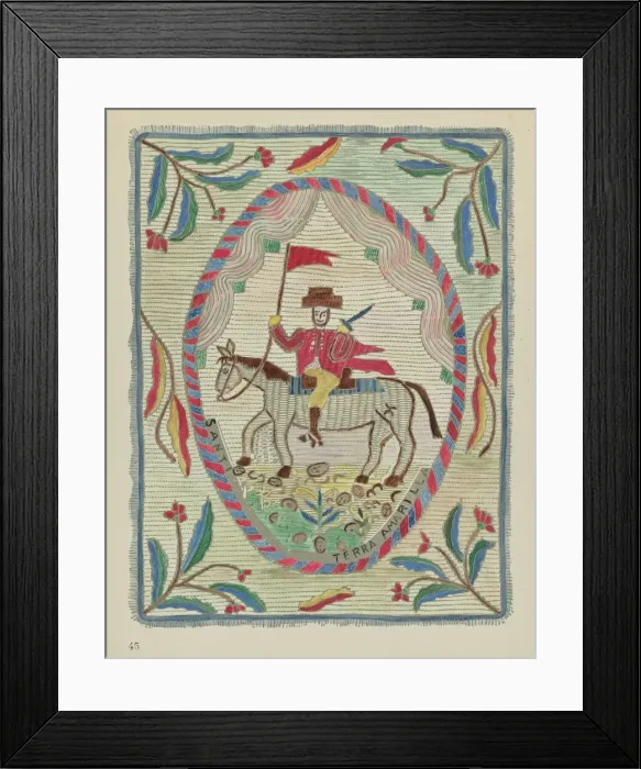 Framed Print : Plate 45: Embroidered Bedspread (St. James): From Portfolio Spanish Colonial... 1935 / 1942. Creator: Unknown Framed Print : Plate 45: Embroidered Bedspread (St. James): From Portfolio Spanish Colonial... 1935 / 1942. Creator: Unknown