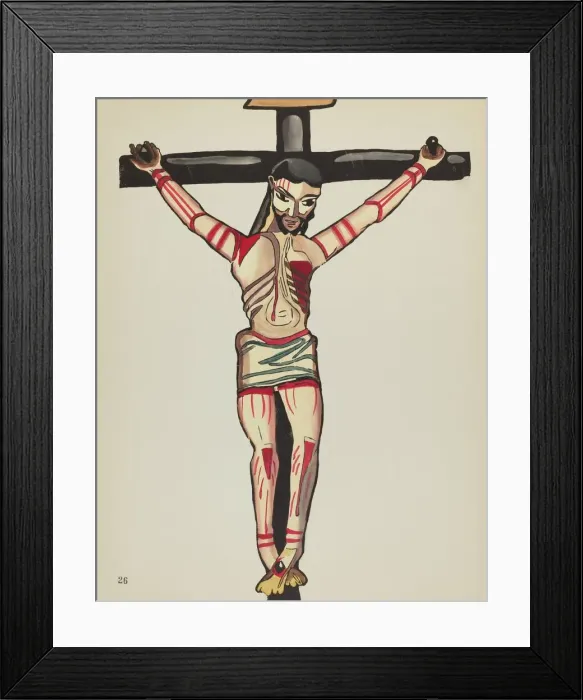 Framed Print : Plate 26: Christ Crucified: From Portfolio Spanish Colonial Designs of New Mexico, 1935 / 1942. Creator: Unknown Framed Print : Plate 26: Christ Crucified: From Portfolio Spanish Colonial Designs of New Mexico, 1935 / 1942. Creator: Unknown