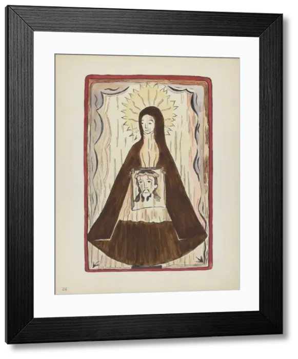 Framed Print : Plate 20: Saint Veronica: From Portfolio Spanish Colonial Designs of New Mexico, 1935 / 1942. Creator: Unknown Framed Print : Plate 20: Saint Veronica: From Portfolio Spanish Colonial Designs of New Mexico, 1935 / 1942. Creator: Unknown
