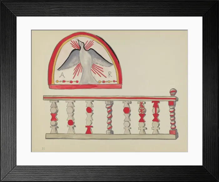 Framed Print : Plate 10: Holy Ghost Lunette: From Portfolio Spanish Colonial Designs of New Mexico, 1935 / 1942. Creator: Unknown Framed Print : Plate 10: Holy Ghost Lunette: From Portfolio Spanish Colonial Designs of New Mexico, 1935 / 1942. Creator: Unknown